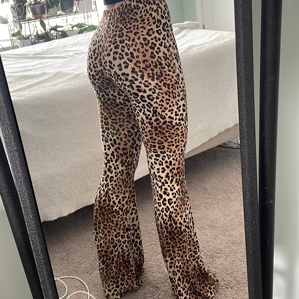 Leopard flare pants